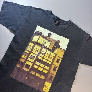 OBEY Graphic T Shirt Building Print‎ Black Cotton Mens Size Medium